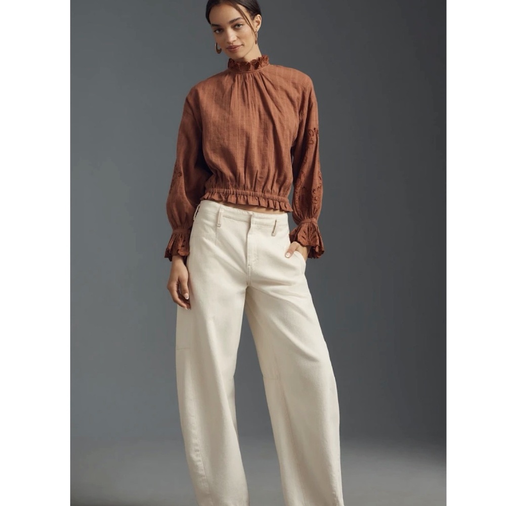 Anthropologie Long sleeved ruffled blouse